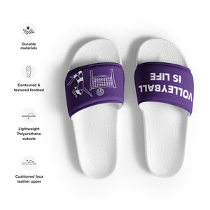 Volleyball Is Life Purple Women's Slides