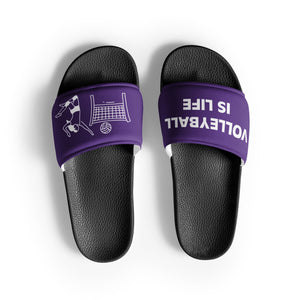 Volleyball Is Life Purple Women's Slides