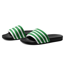 Load image into Gallery viewer, Green &amp; White Striped Women&#39;s Slides