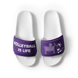 Volleyball Is Life Purple Women's Slides