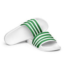 Load image into Gallery viewer, Green &amp; White Striped Women&#39;s Slides