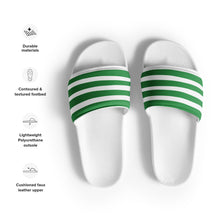 Load image into Gallery viewer, Green &amp; White Striped Women&#39;s Slides