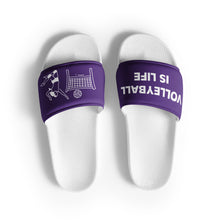 Load image into Gallery viewer, Volleyball Is Life Purple Women&#39;s Slides